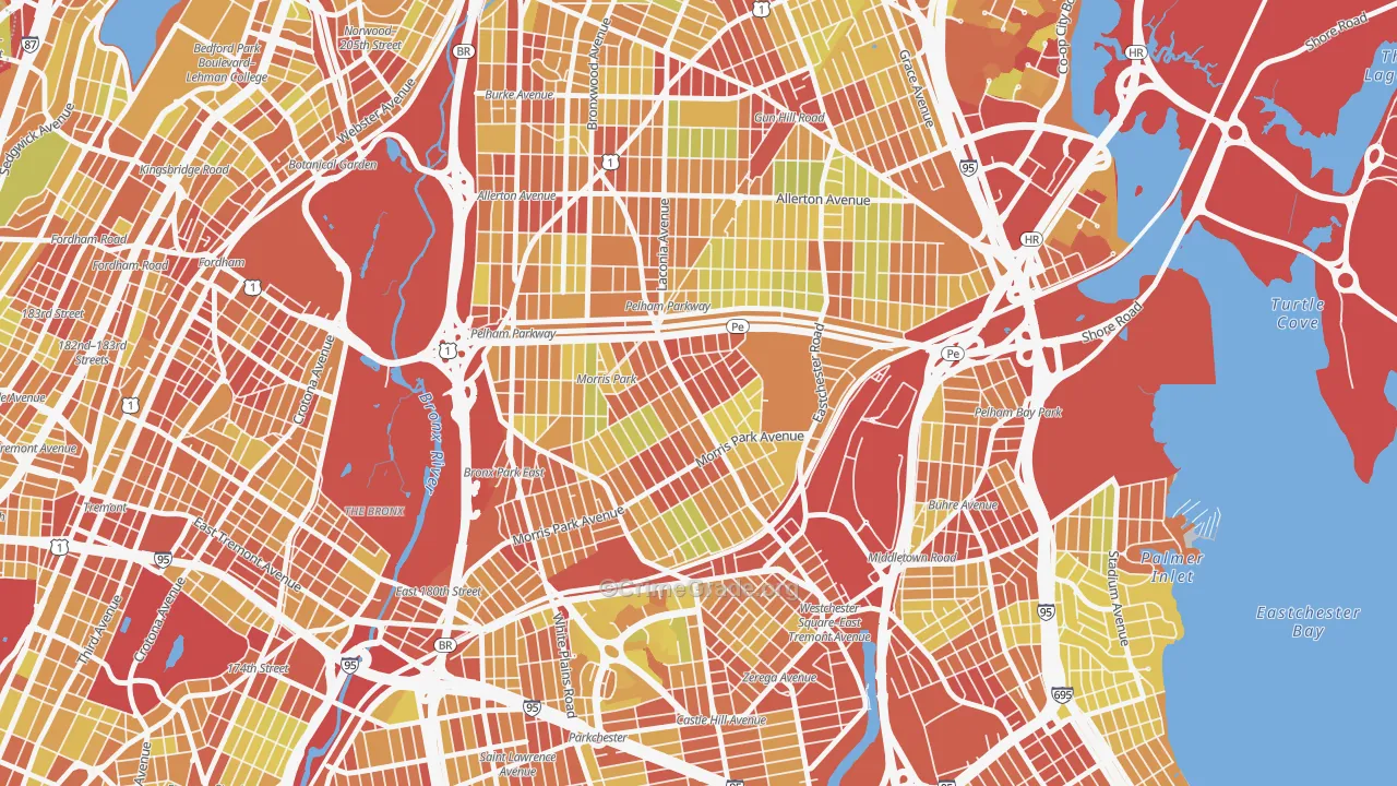 Morris Park, Bronx, NY Map of Vehicle Theft Rates