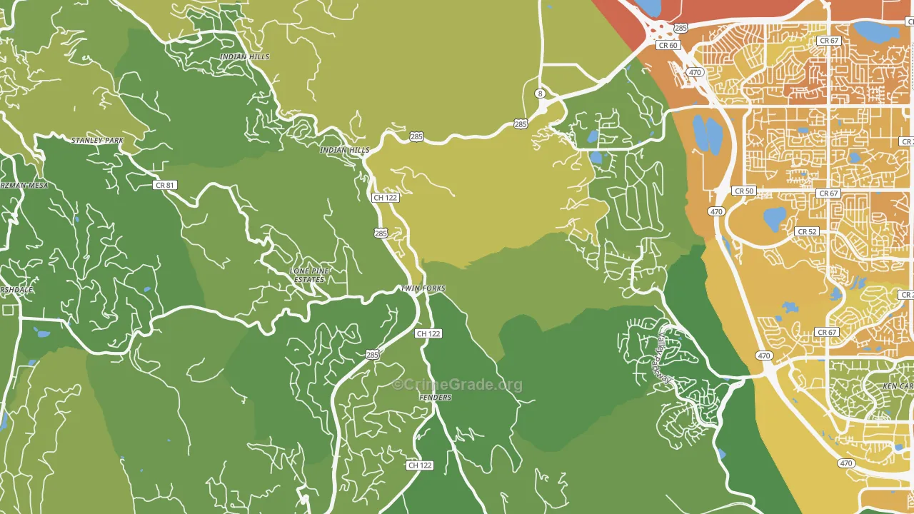 Morrison, CO Map of Vehicle Theft Rates