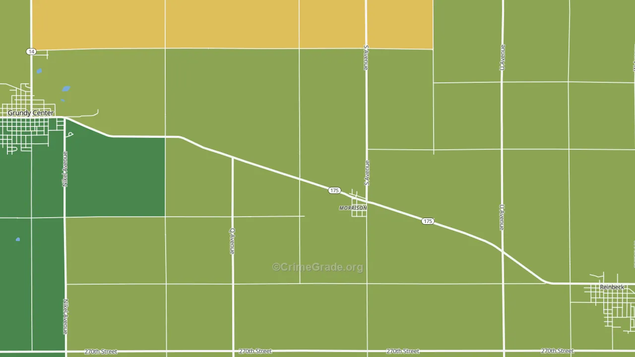 Morrison, IA Map of Vehicle Theft Rates