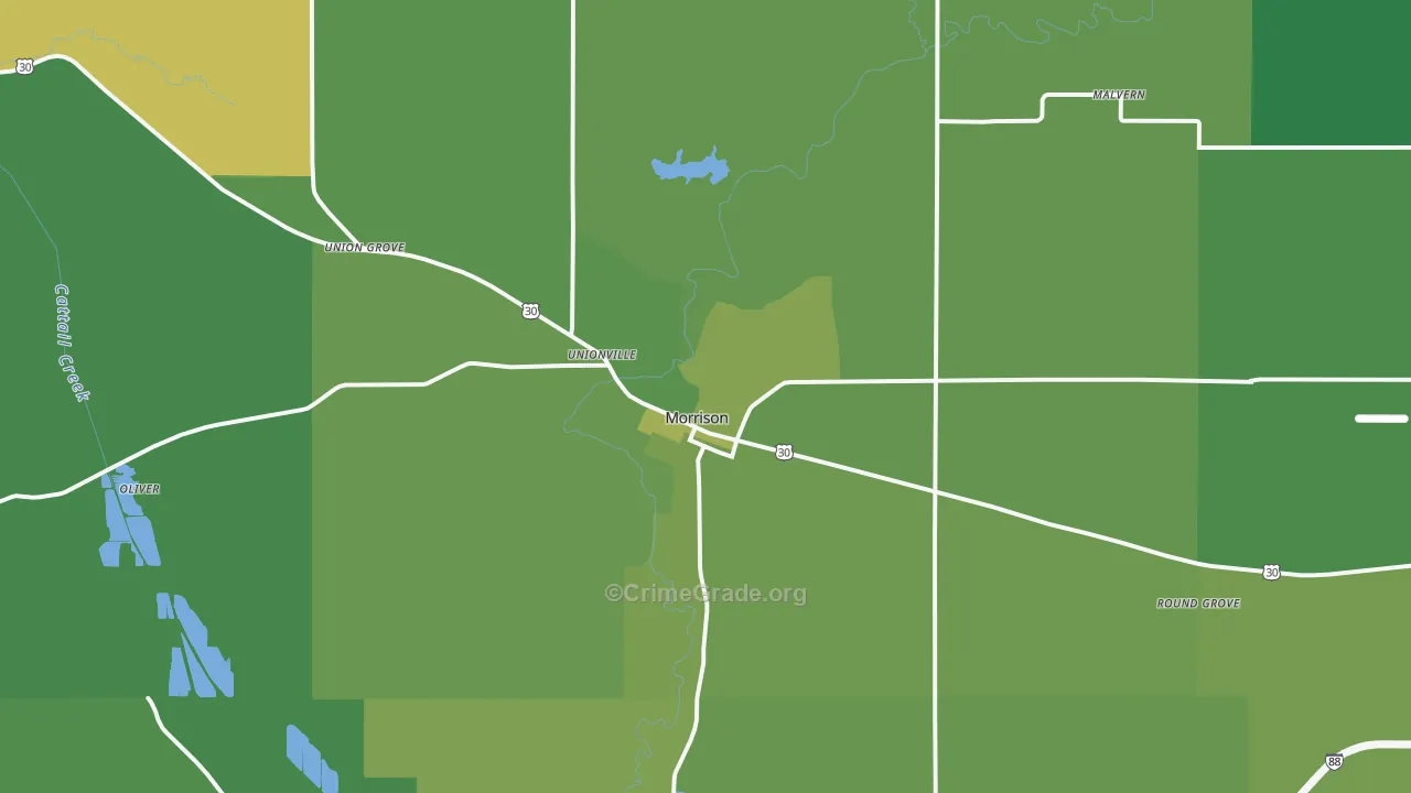 Morrison, IL Map of Vehicle Theft Rates