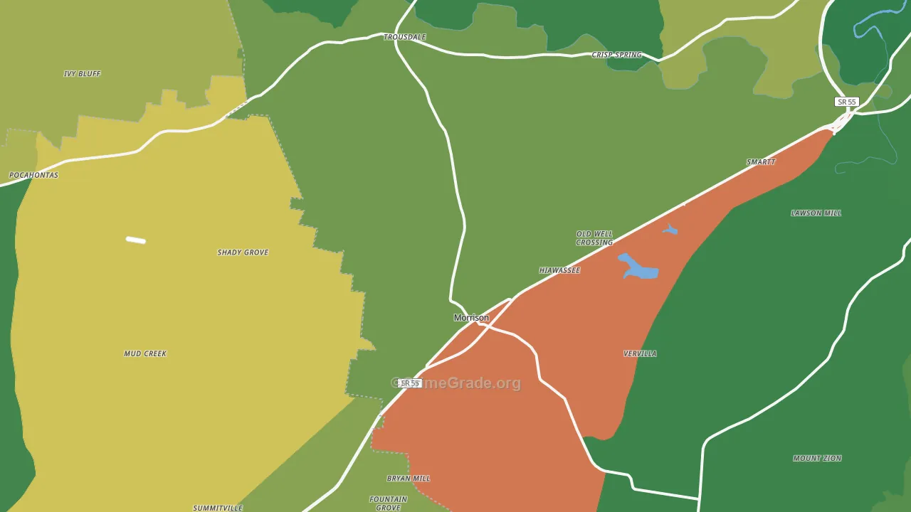 Morrison, TN Map of Vehicle Theft Rates