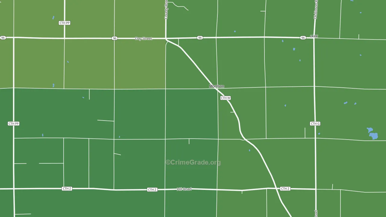 Morrison, WI Map of Vehicle Theft Rates