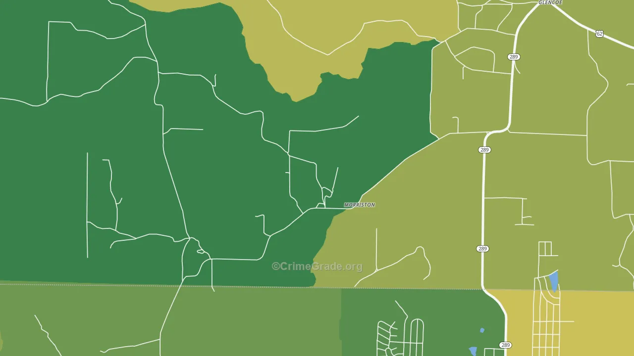 Morriston, AR Map of Vehicle Theft Rates