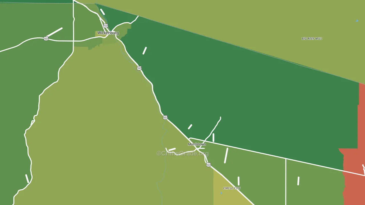 Morristown, AZ Map of Vehicle Theft Rates