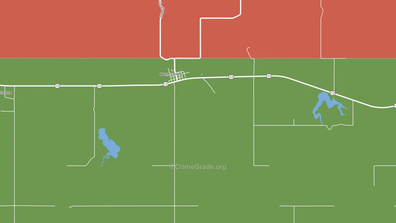 Morristown, SD Map of Vehicle Theft Rates