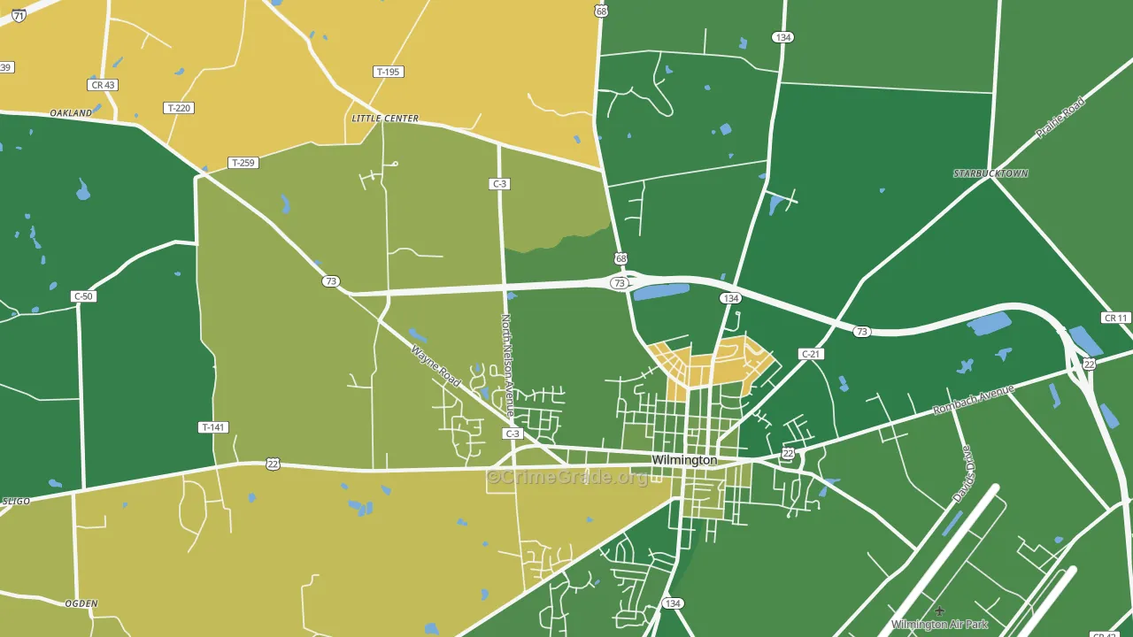 Morrisville, OH Map of Vehicle Theft Rates