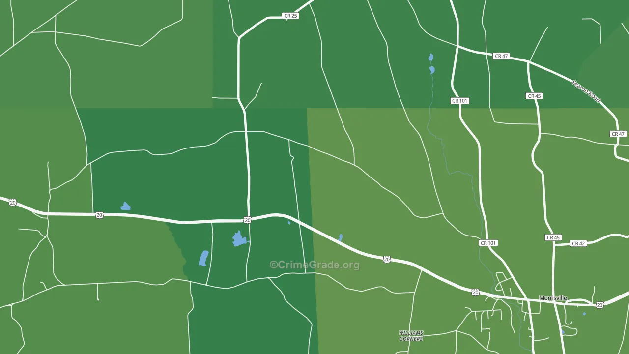 Morrisville Station, NY Map of Vehicle Theft Rates