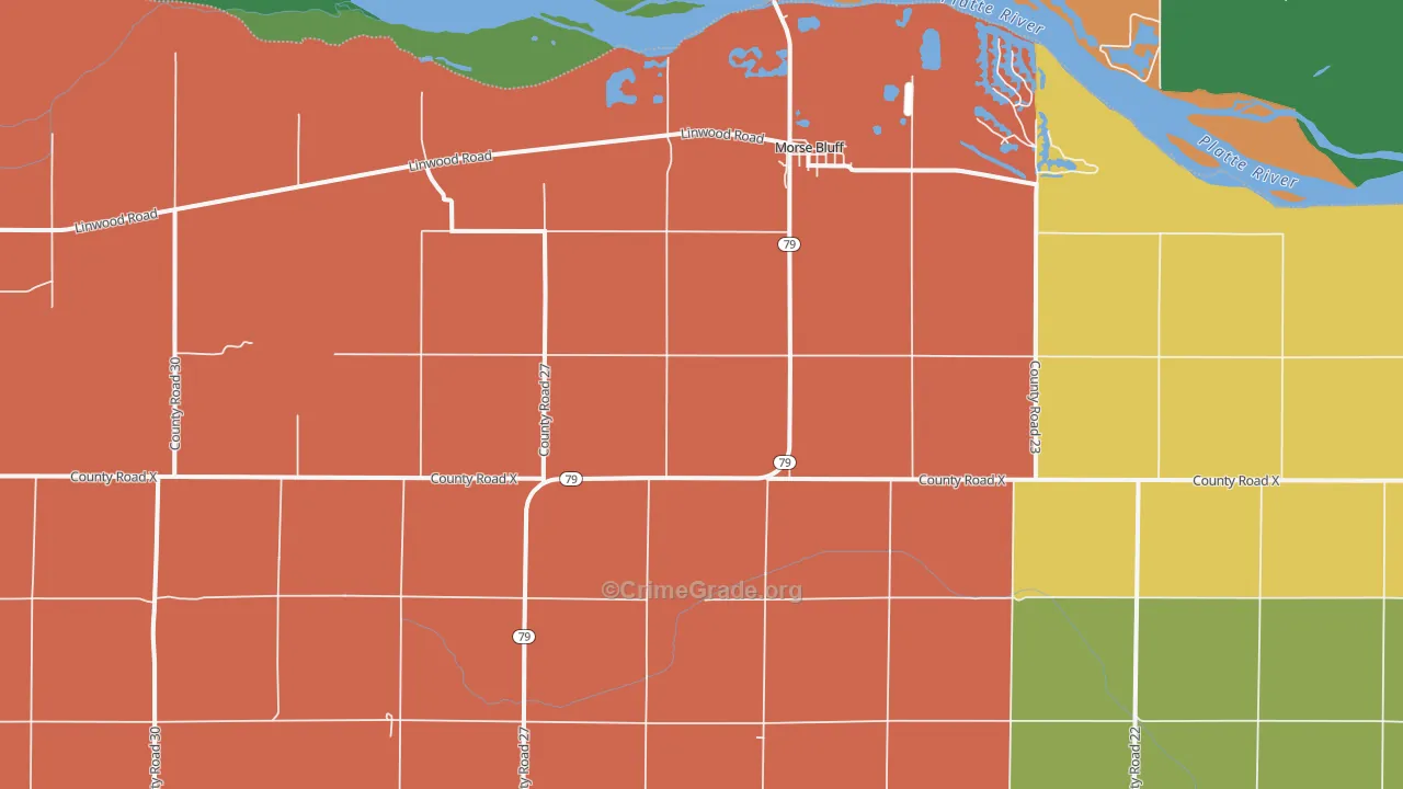 Morse Bluff, NE Map of Vehicle Theft Rates