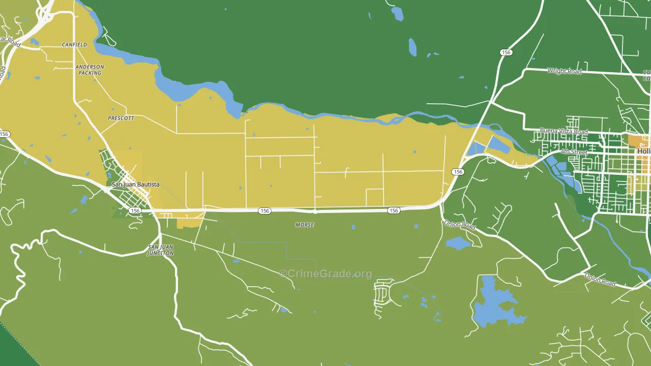 Morse, CA Map of Vehicle Theft Rates