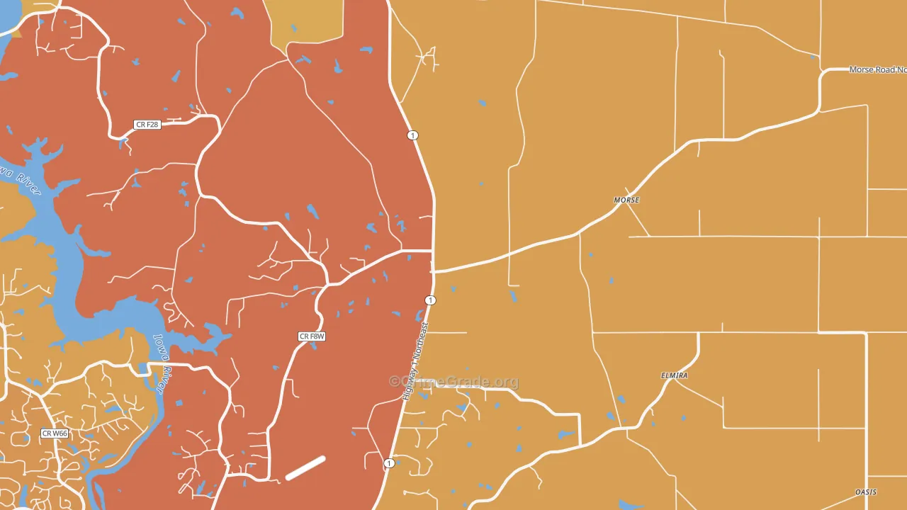 Morse, IA Map of Vehicle Theft Rates