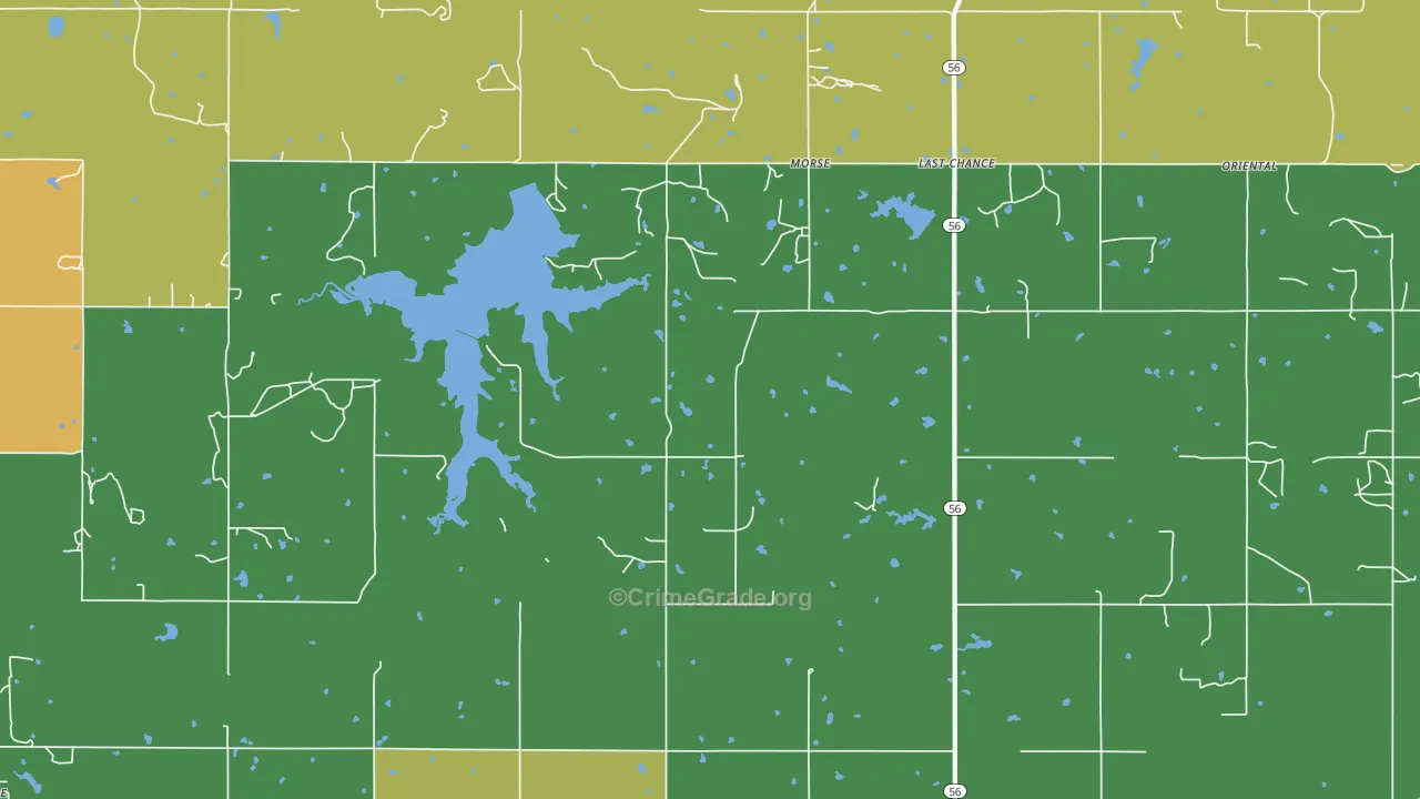 Morse, OK Map of Vehicle Theft Rates