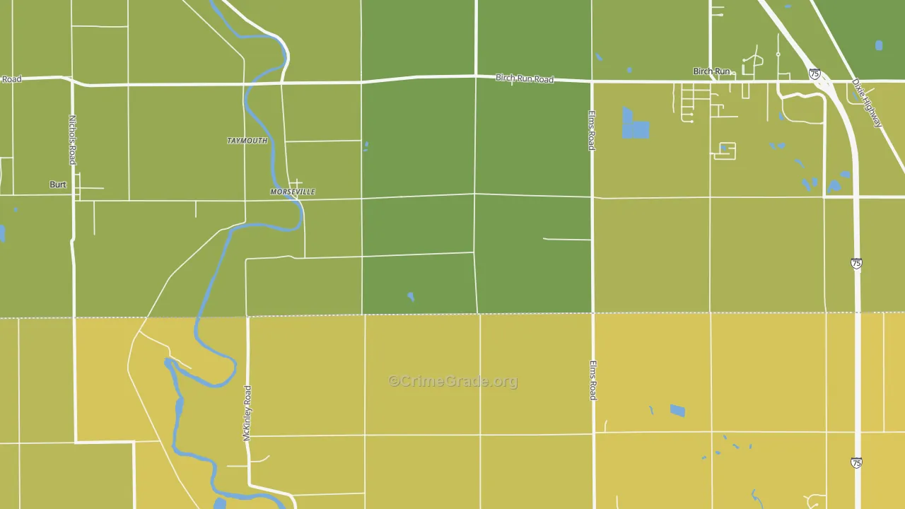 Morseville, MI Map of Vehicle Theft Rates