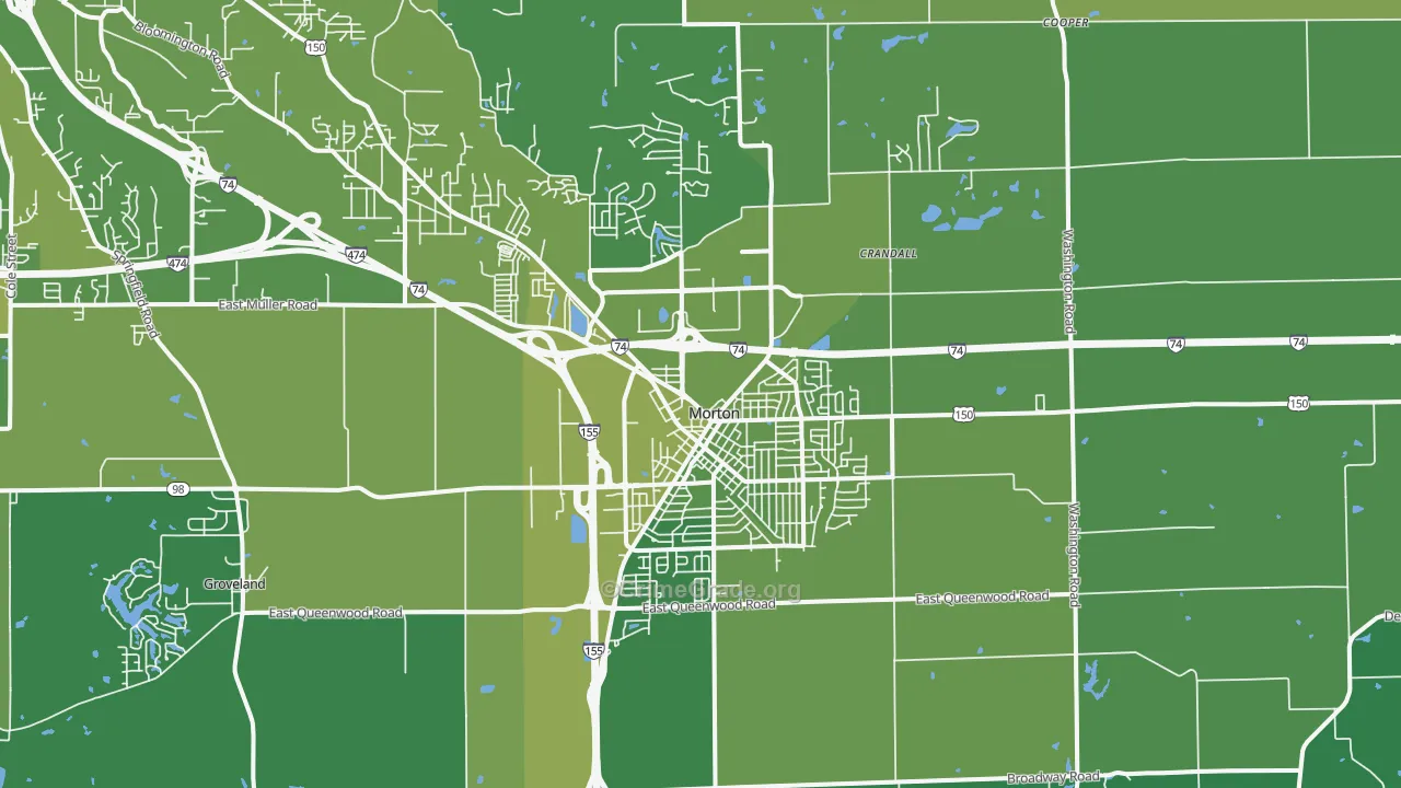 Morton, IL Map of Vehicle Theft Rates