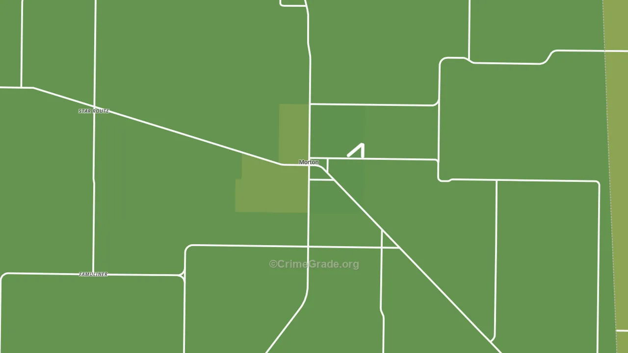 Morton, TX Map of Vehicle Theft Rates