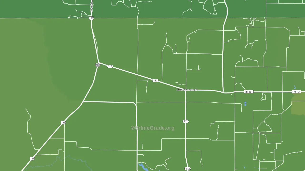 Morton Valley, TX Map of Vehicle Theft Rates