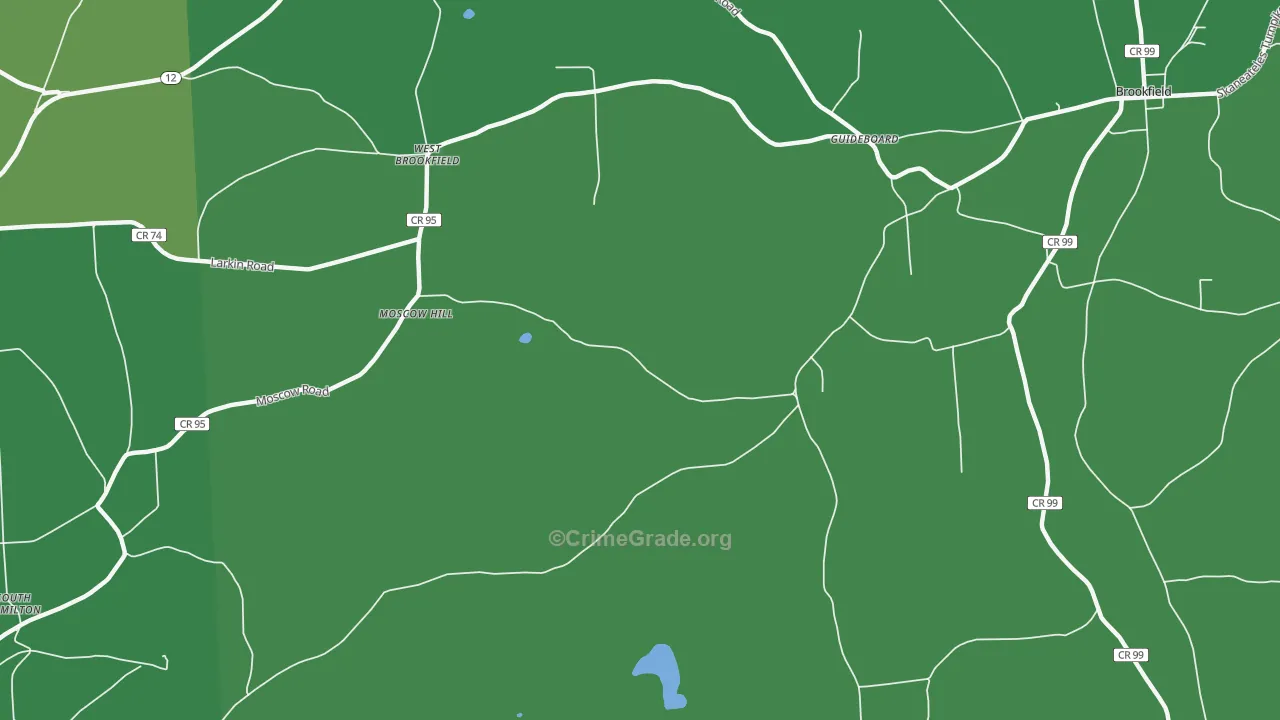 Moscow Hill, NY Map of Vehicle Theft Rates