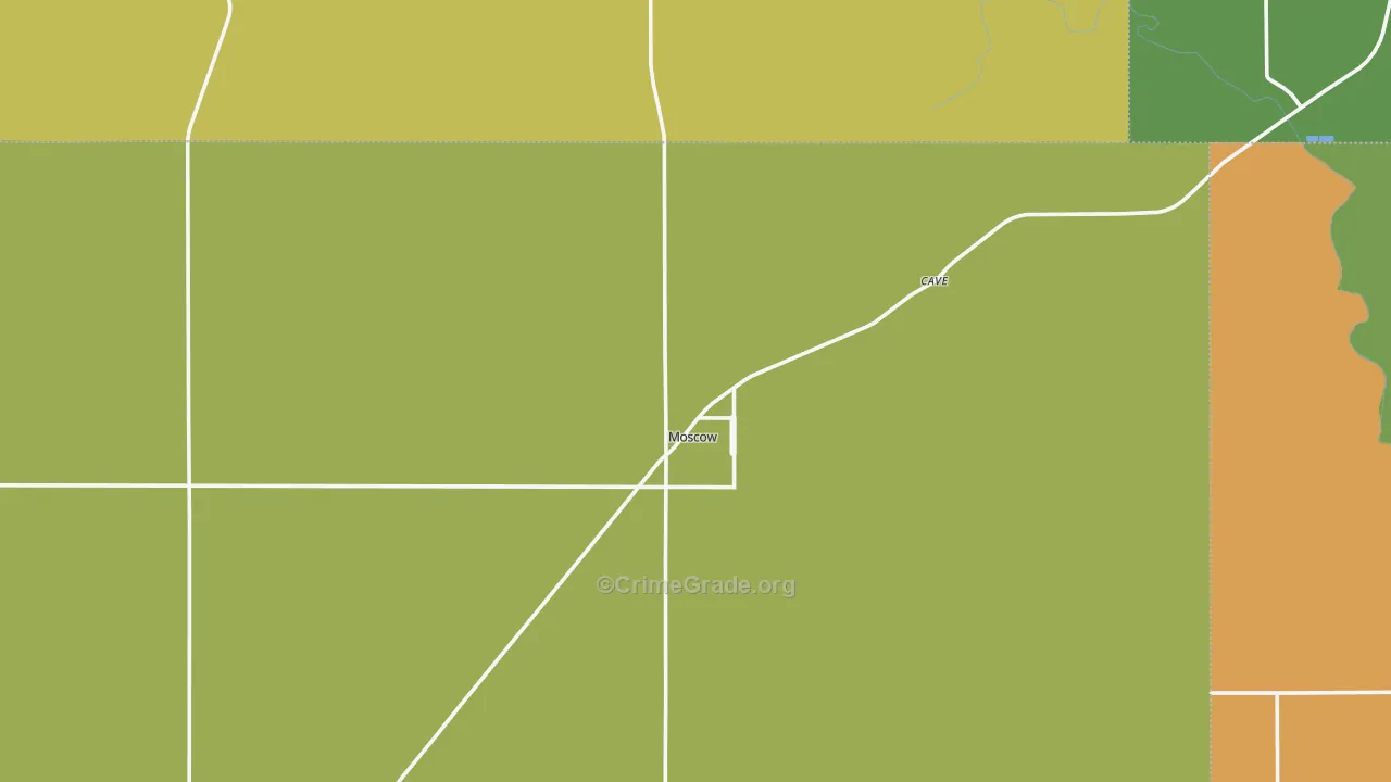 Moscow, KS Map of Vehicle Theft Rates