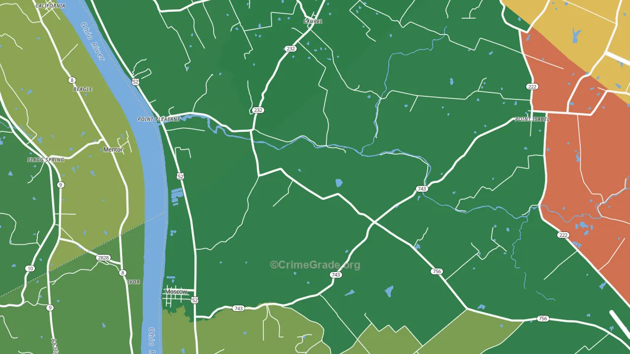 Moscow, OH Map of Vehicle Theft Rates
