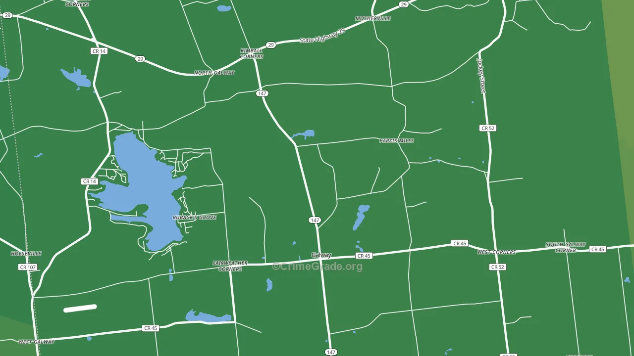 Mosherville, NY Map of Vehicle Theft Rates
