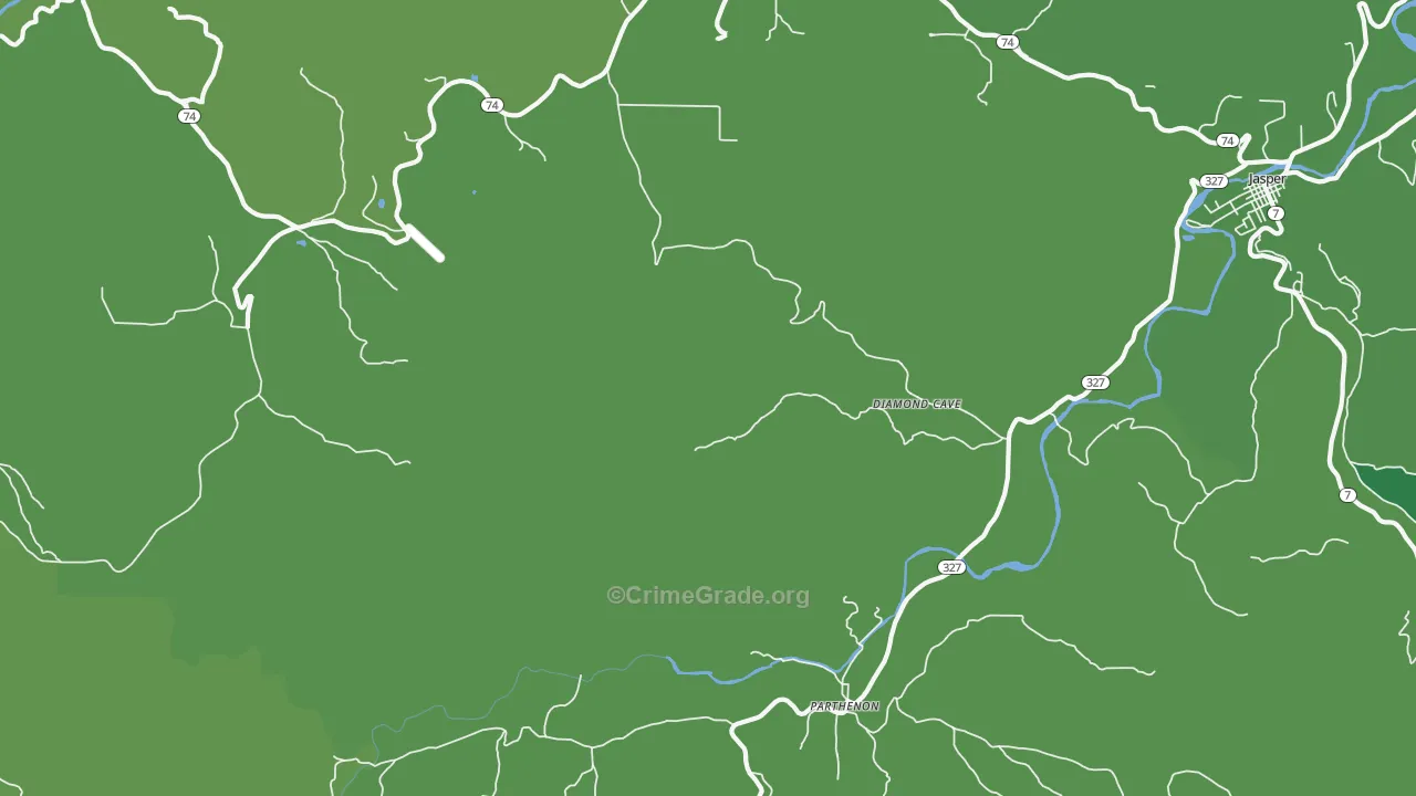 Mossville, AR Map of Vehicle Theft Rates