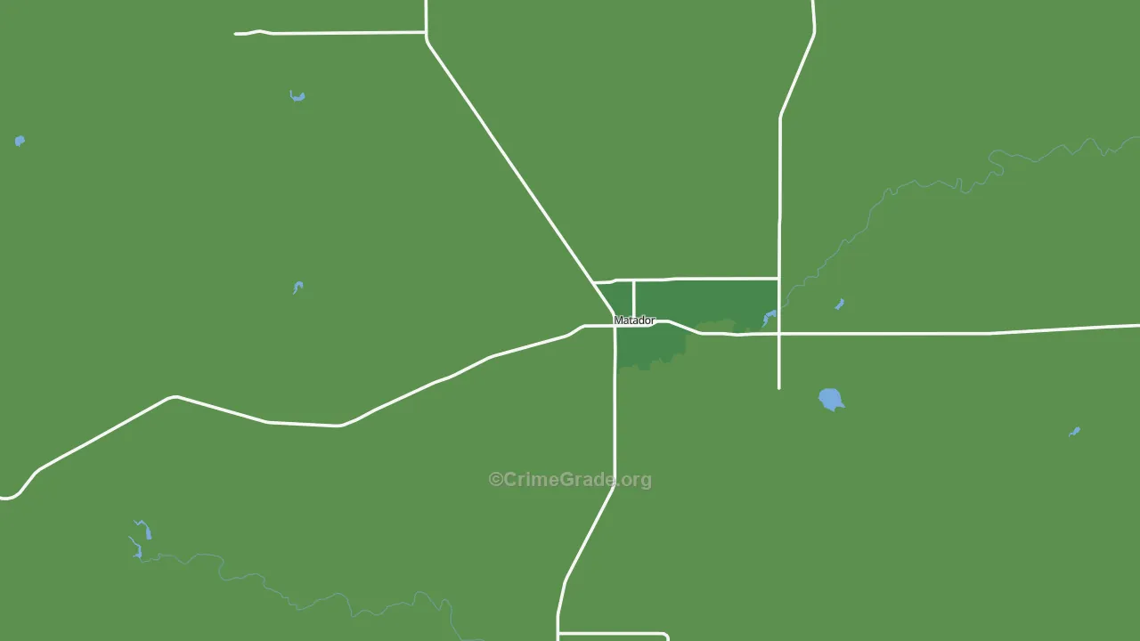 Motley County, TX Map of Vehicle Theft Rates