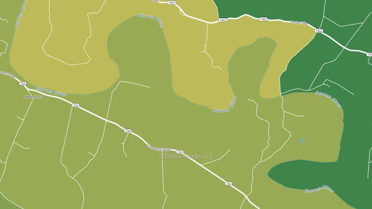 Motley, KY Map of Vehicle Theft Rates