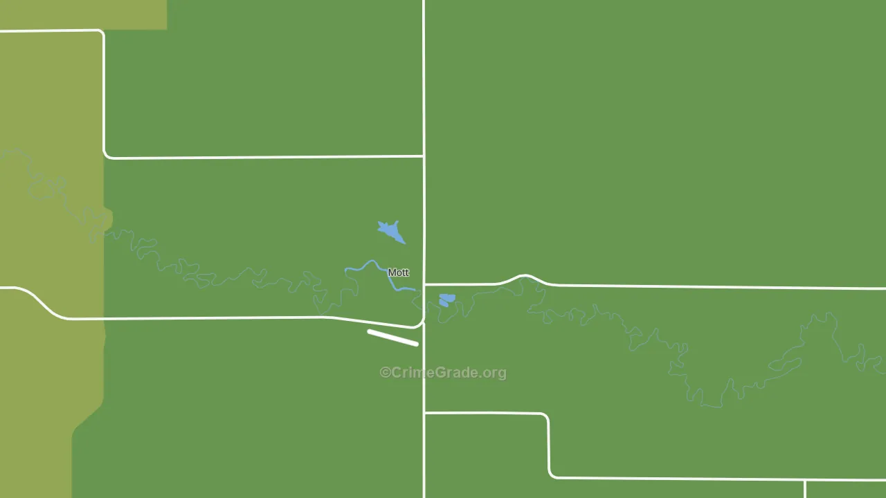 Mott, ND Map of Vehicle Theft Rates