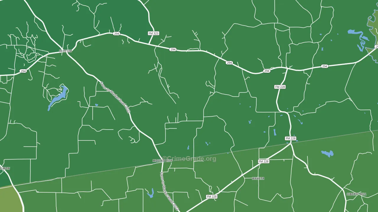 Mound City, TX Map of Vehicle Theft Rates