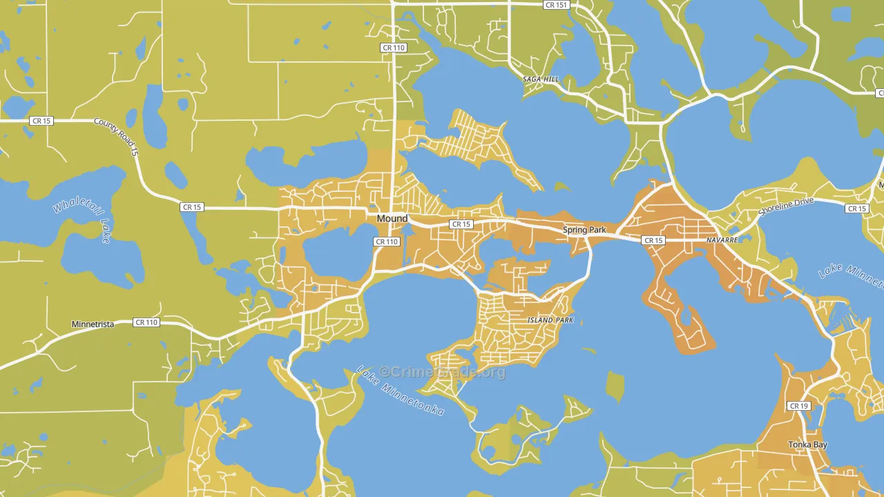 Mound, MN Map of Vehicle Theft Rates