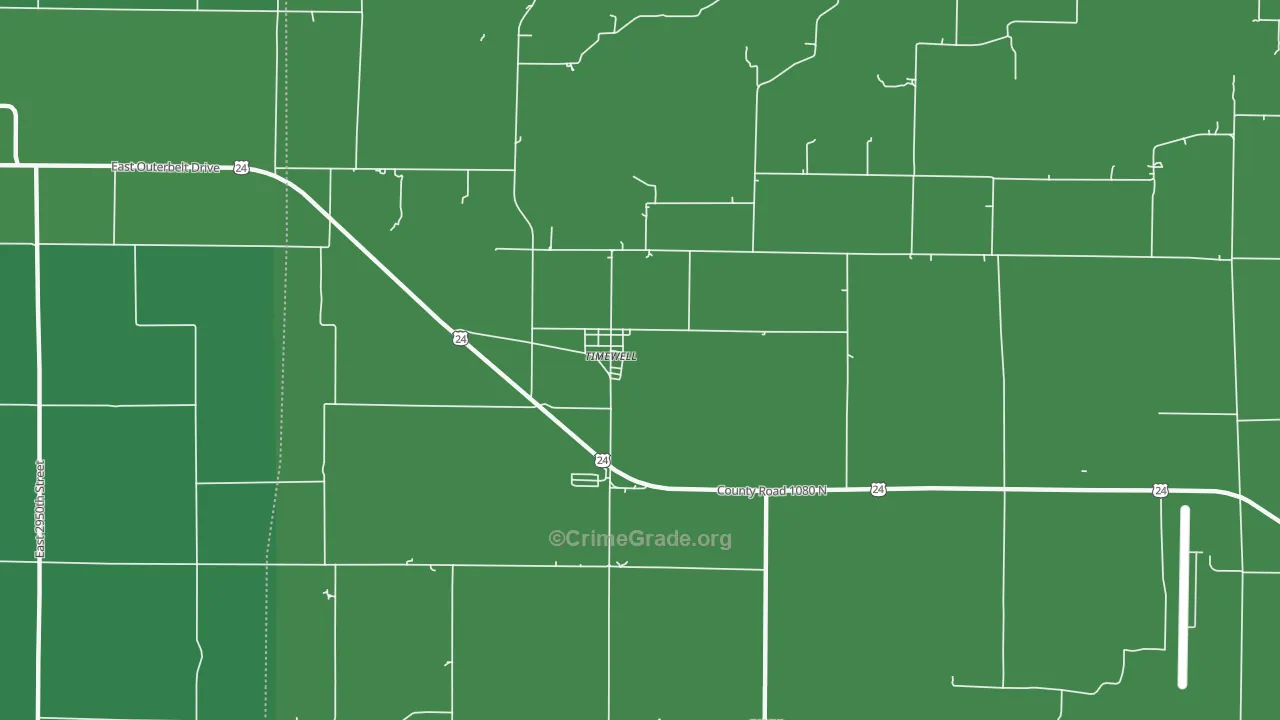 Mound Station, IL Map of Vehicle Theft Rates