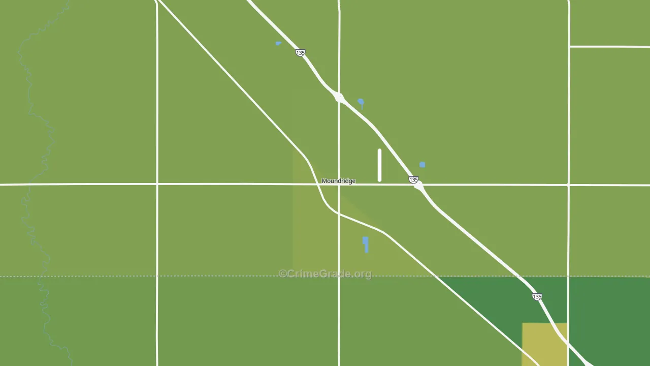 Moundridge, KS Map of Vehicle Theft Rates