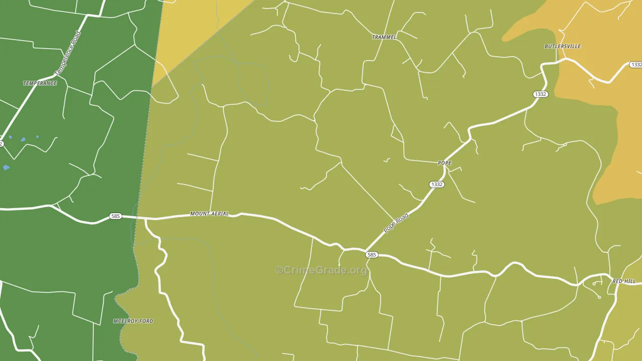 Mount Aerial, KY Map of Vehicle Theft Rates
