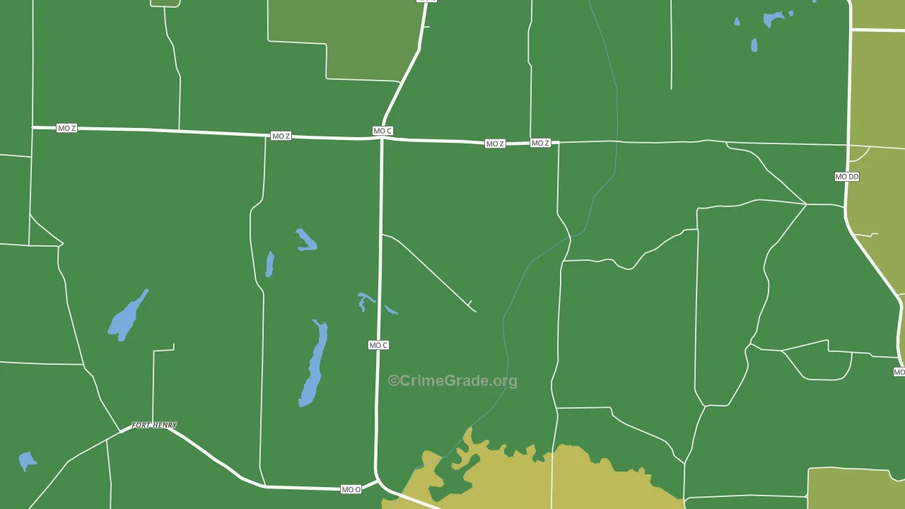 Mount Airy, MO Map of Vehicle Theft Rates