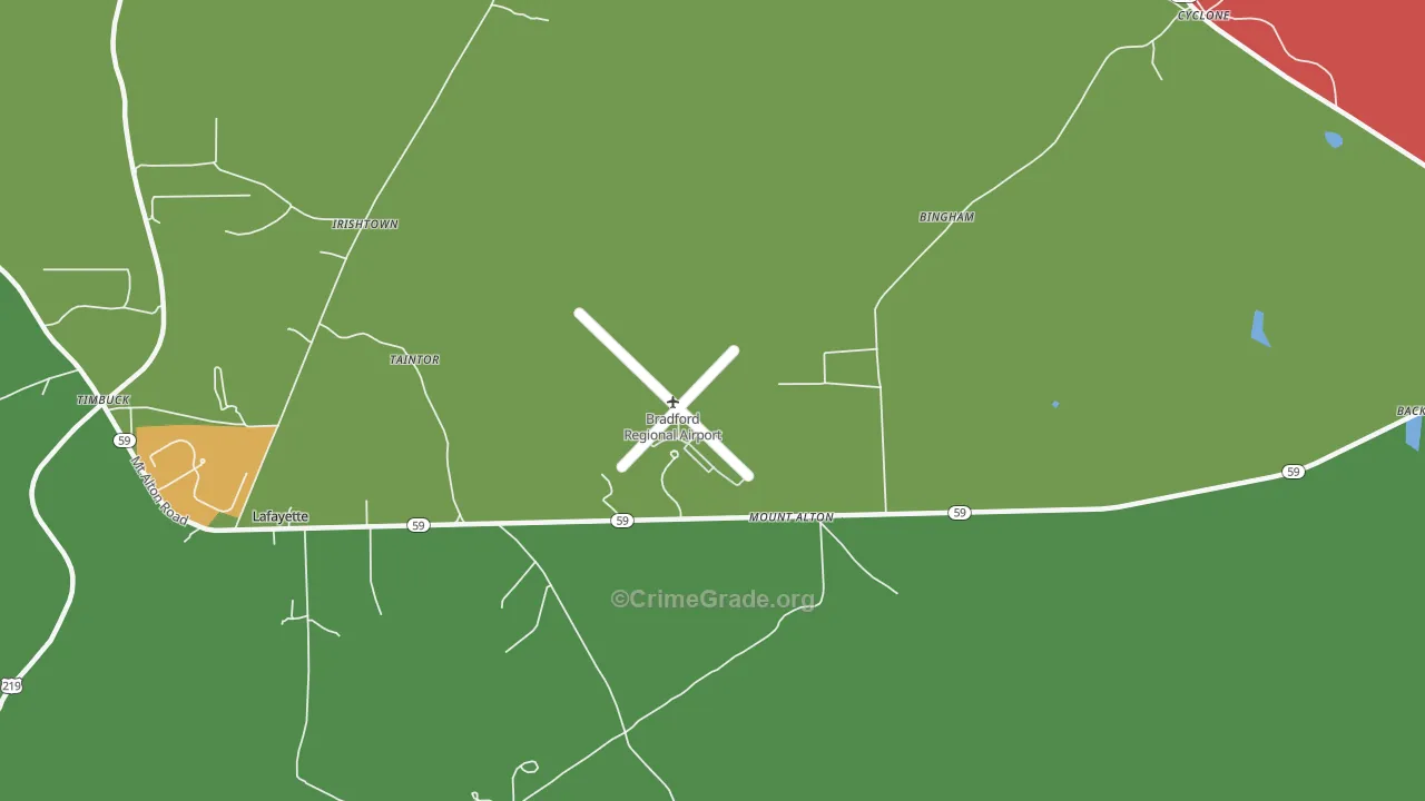 Mount Alton, PA Map of Vehicle Theft Rates