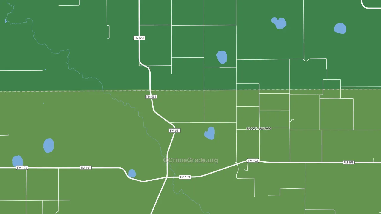 Mount Blanco, TX Map of Vehicle Theft Rates