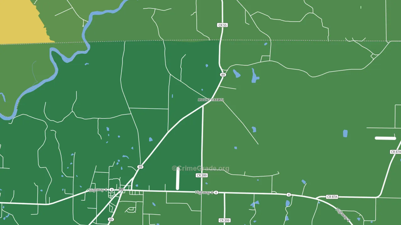 Mount Carmel, FL Map of Vehicle Theft Rates