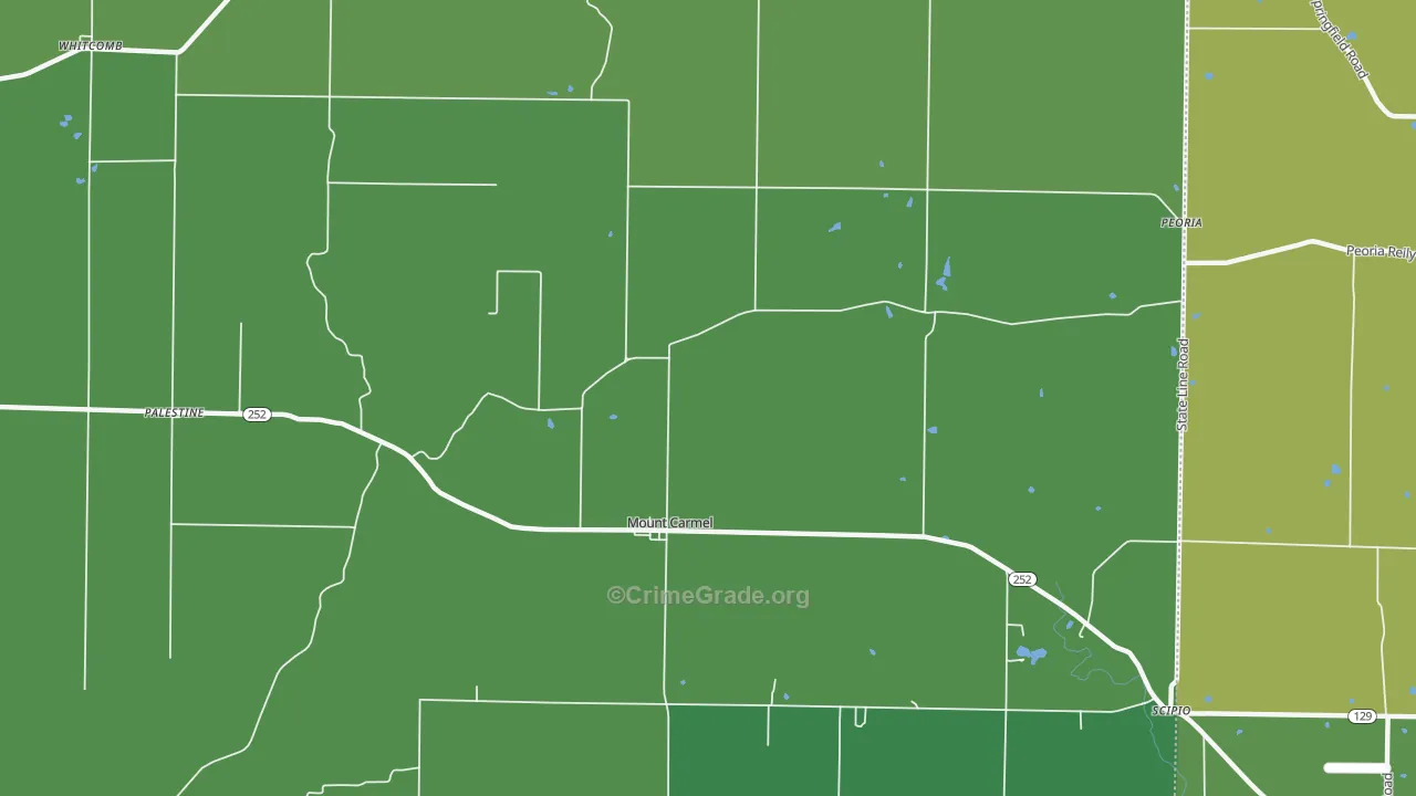 Mount Carmel, IN Map of Vehicle Theft Rates