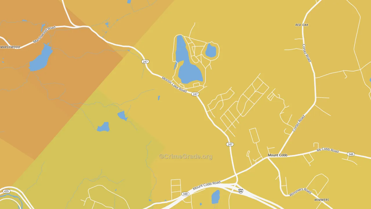 Mount Cobb, PA Map of Vehicle Theft Rates