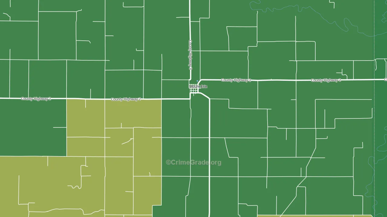 Mount Erie, IL Map of Vehicle Theft Rates