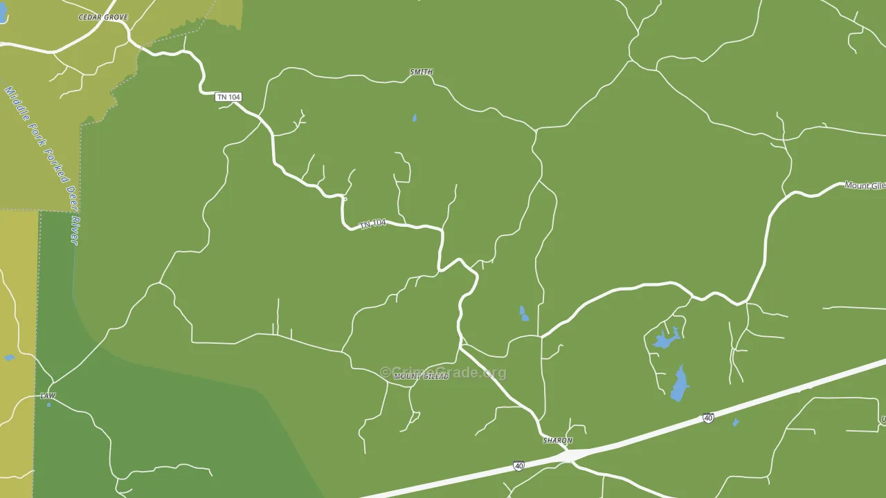 Mount Gilead, TN Map of Vehicle Theft Rates