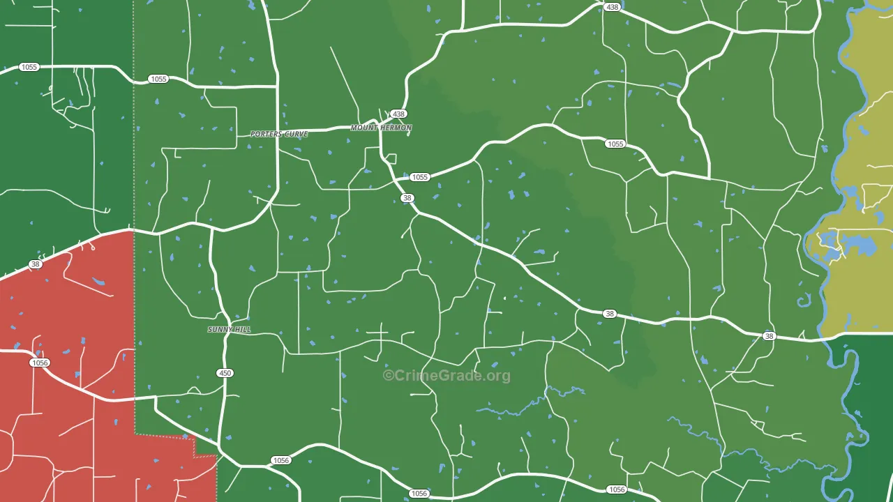 Mount Hermon, LA Map of Vehicle Theft Rates