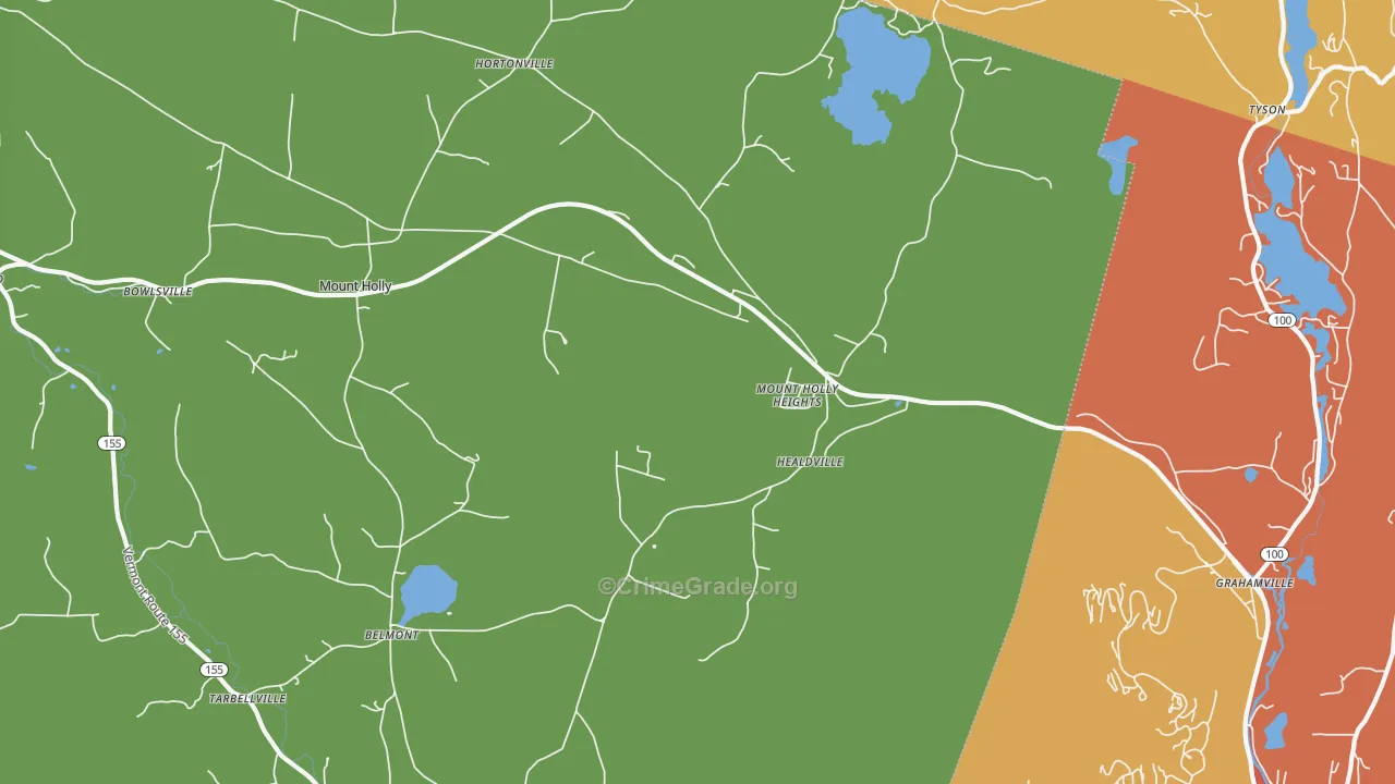 Mount Holly, VT Map of Vehicle Theft Rates