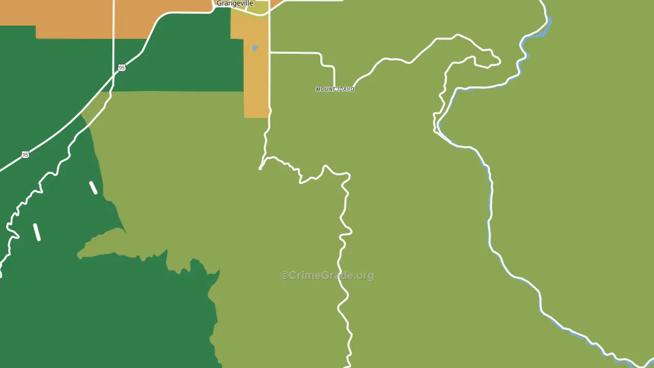 Mount Idaho, ID Map of Vehicle Theft Rates