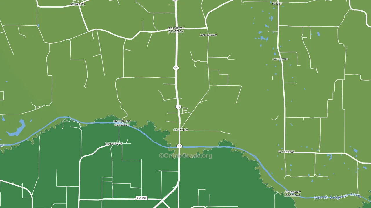 Mount Joy, TX Map of Vehicle Theft Rates