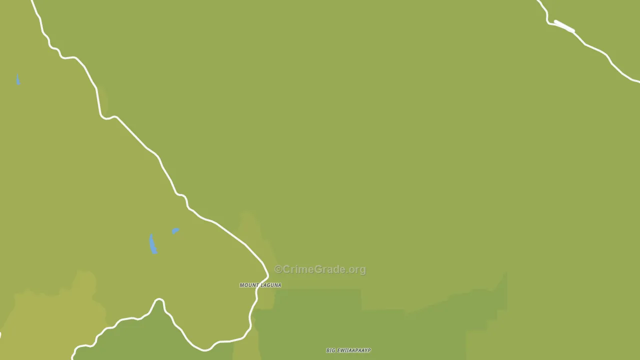 Mount Laguna, CA Map of Vehicle Theft Rates