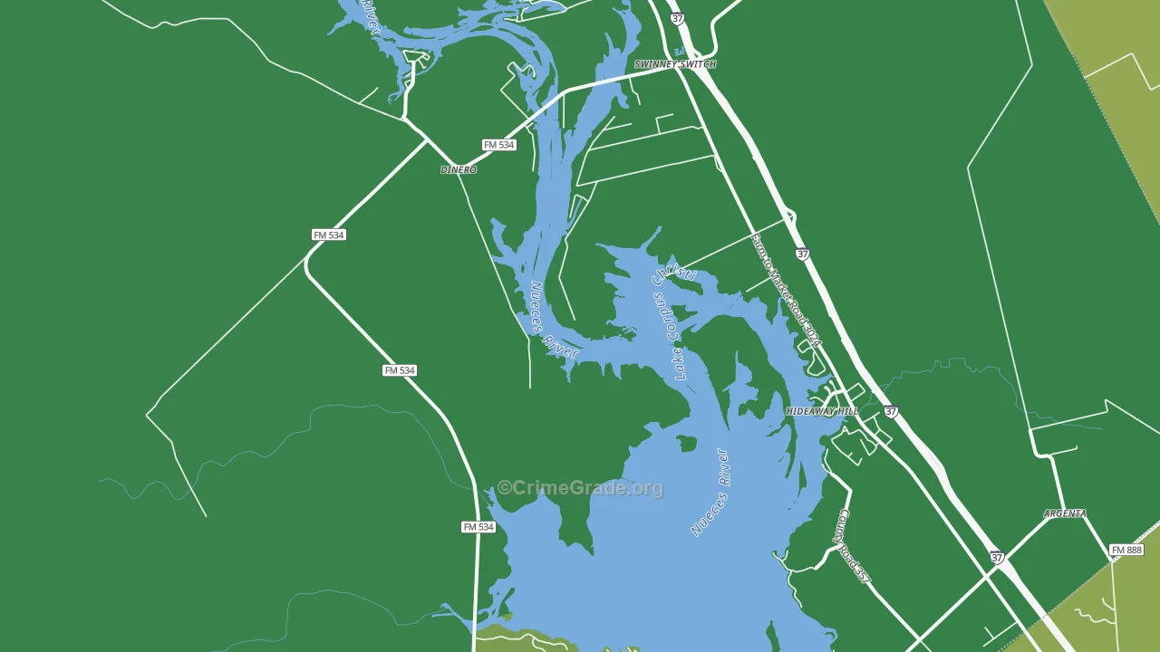 Mount Lucas, TX Map of Vehicle Theft Rates