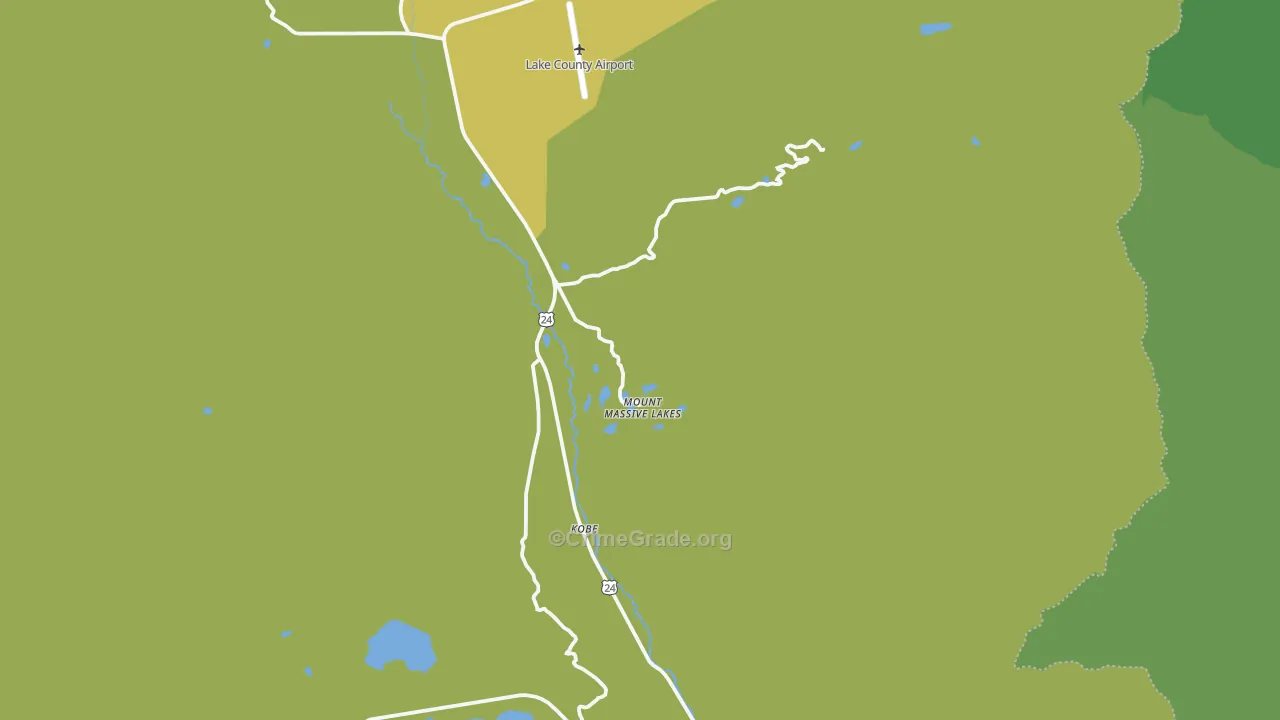 Mount Massive Lakes, CO Map of Vehicle Theft Rates