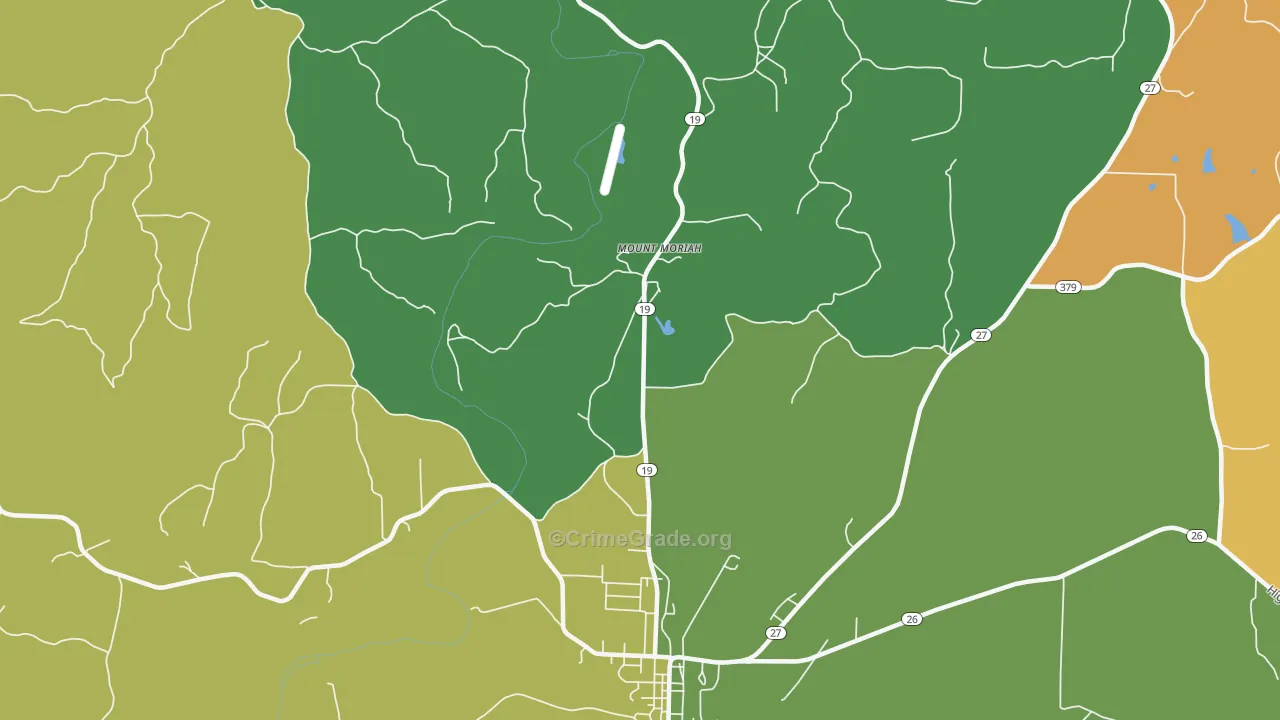 Mount Moriah, AR Map of Vehicle Theft Rates