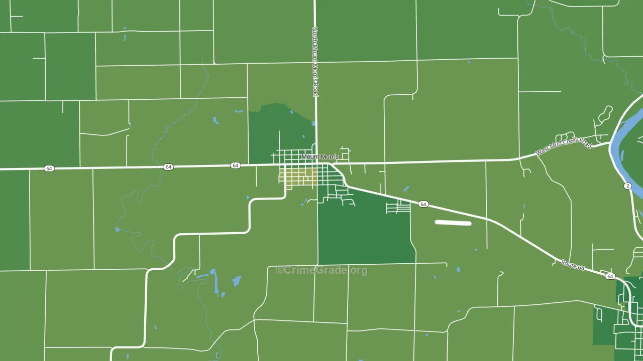 Mount Morris, IL Map of Vehicle Theft Rates