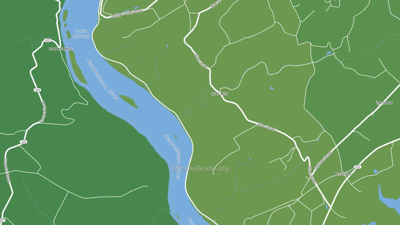 Mount Nebo, PA Map of Vehicle Theft Rates